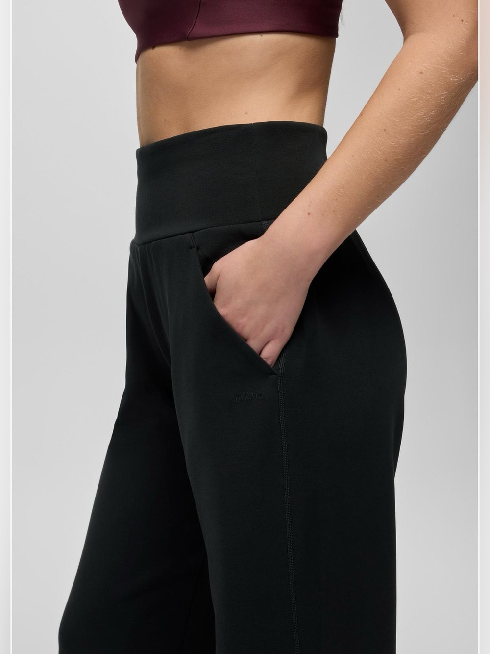 NEW: Prana Black Wide-Leg High-Rise Lounge Pants - Picture 2 of 7